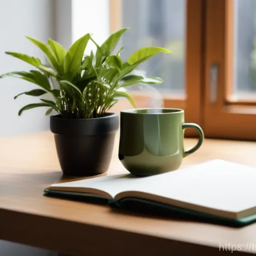 집중력 향상에 좋은 차 종류 - Green Tea for Focused Productivity**
"A young woman, approximately 28-32 years old, with a serene an...